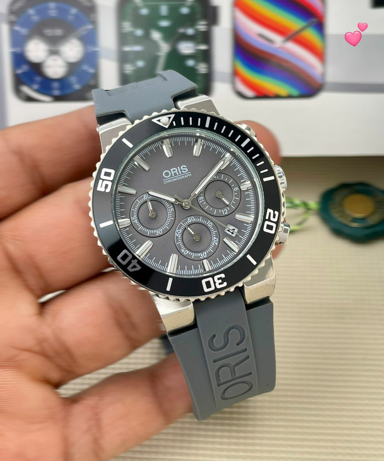 Buy First Copy Oris Aquis Chronograph Men’s Watch 42mm - Master Quality 7A Mirror at Lowest Price Online India
