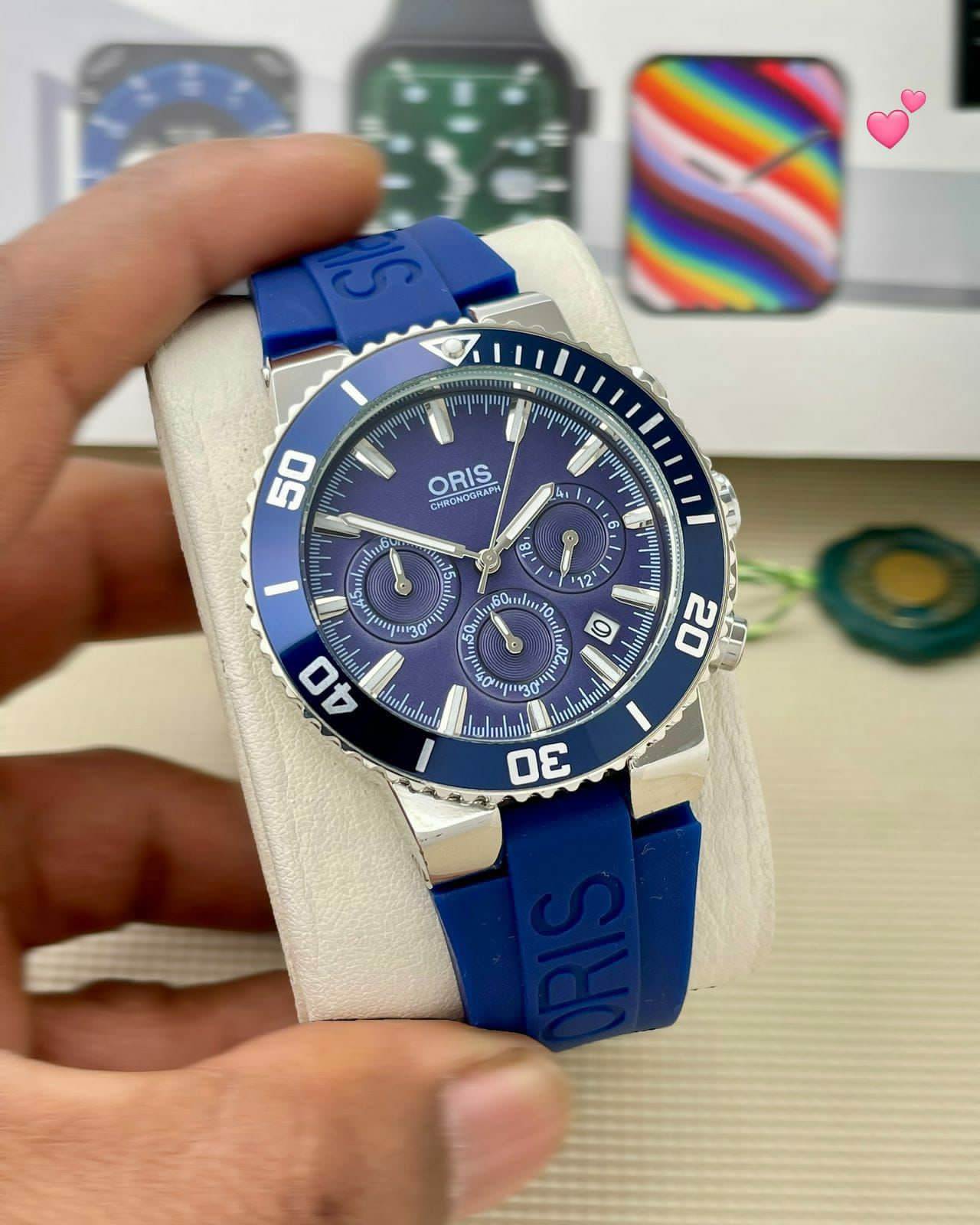 Buy First Copy Oris Aquis Chronograph Men’s Watch 42mm - Master Quality 7A Mirror at Lowest Price Online India