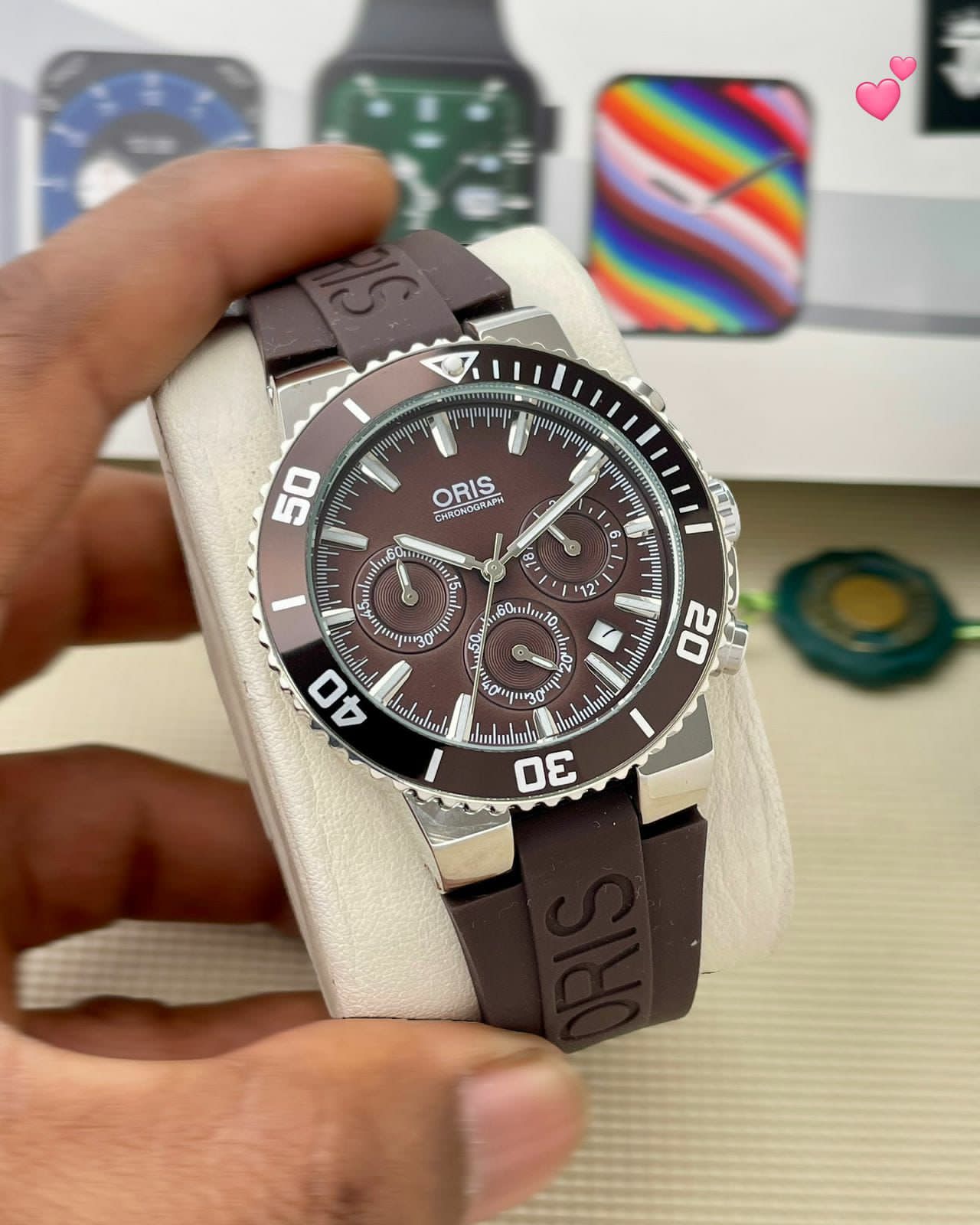 Buy First Copy Oris Aquis Chronograph Men’s Watch 42mm - Master Quality 7A Mirror at Lowest Price Online India