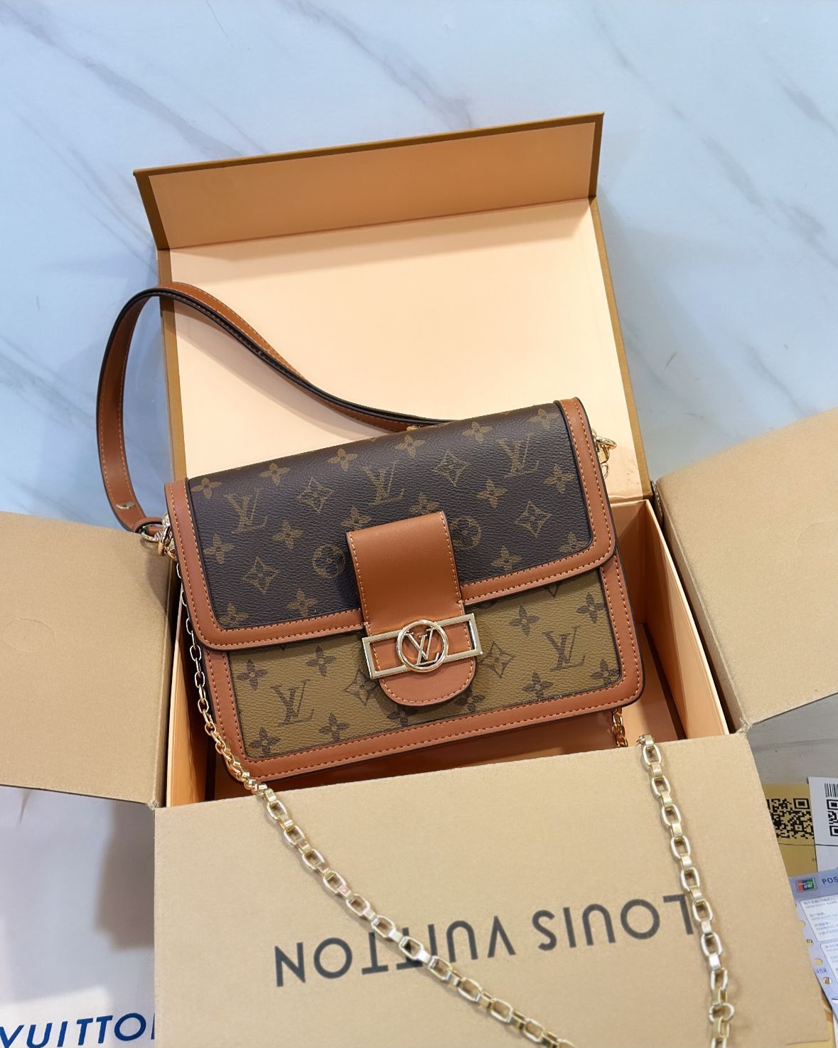 Buy First Copy Louis Vuitton Dauphine MM Monogram Canvas Shoulder Bag - Master Quality 7A Mirror at Lowest Price Online India
