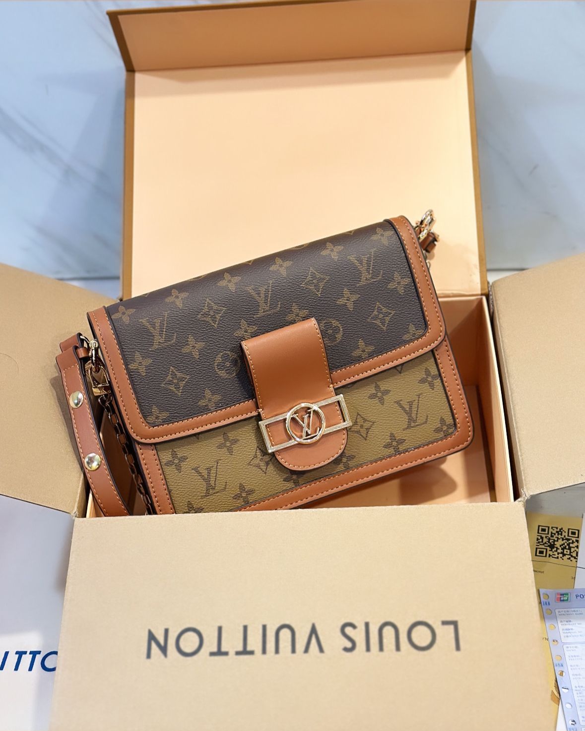 Buy First Copy Louis Vuitton Dauphine MM Monogram Canvas Shoulder Bag - Master Quality 7A Mirror at Lowest Price Online India