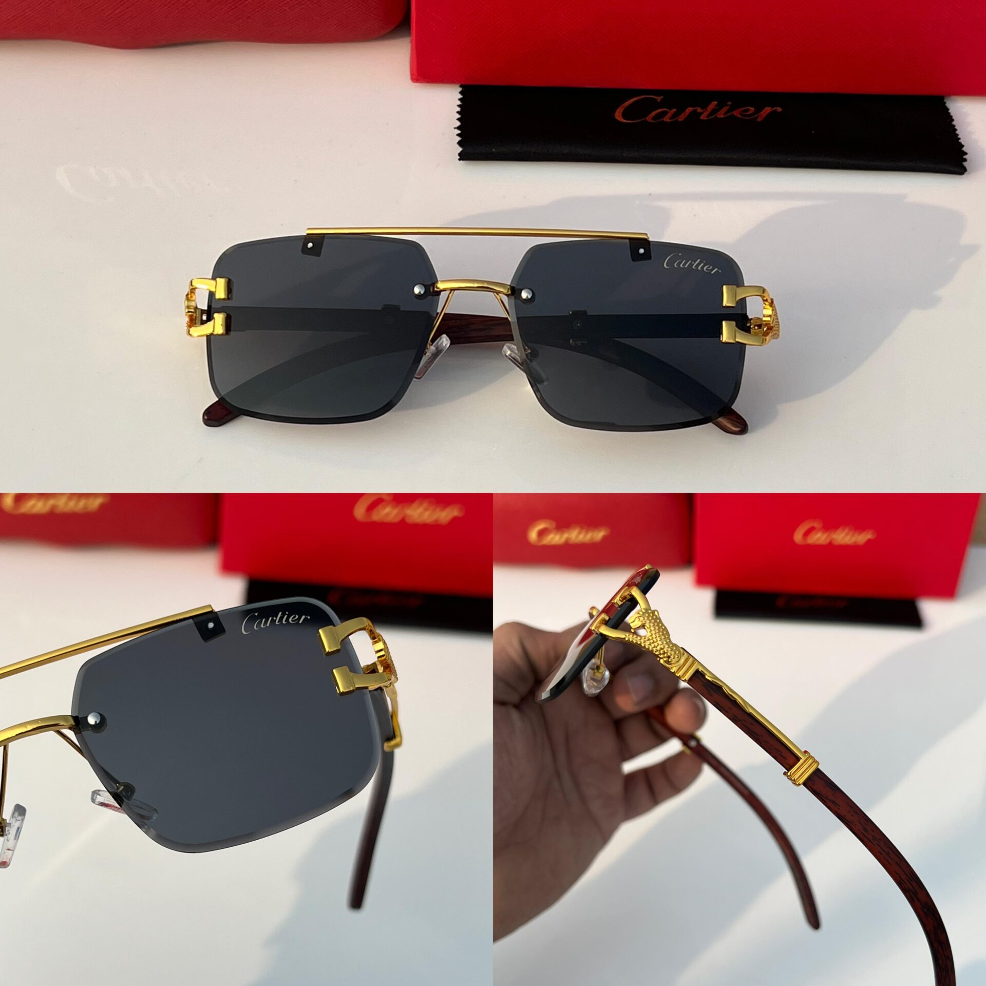 Buy First Copy Cartier Santos de Cartier Sunglasses - Master Quality 7A Mirror at Lowest Price Online India