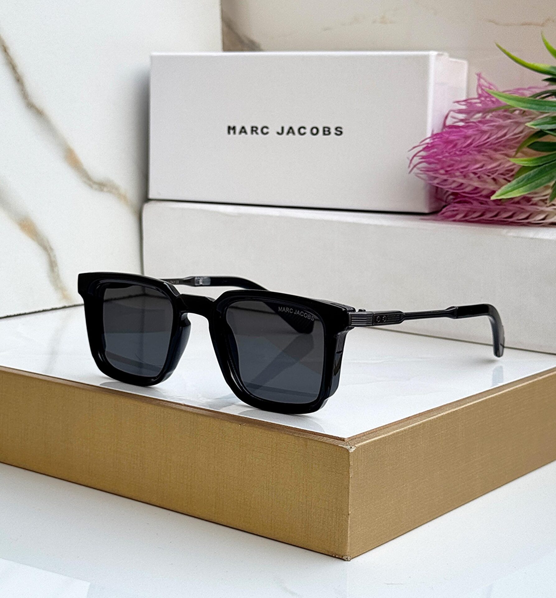 Buy First Copy Marc Jacobs Square Sunglasses with Gold Accents - Master Quality 7A Mirror at Lowest Price Online India