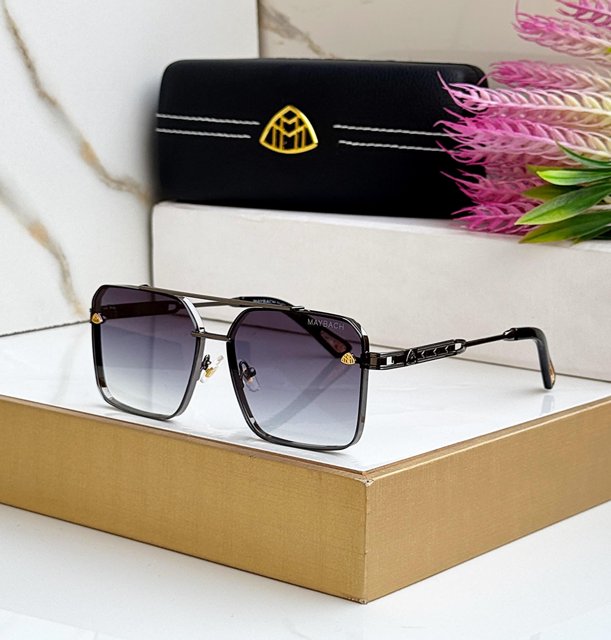 Buy First Copy Maybach Square Sunglasses with Gold Accents - Master Quality 7A Mirror at Lowest Price Online India