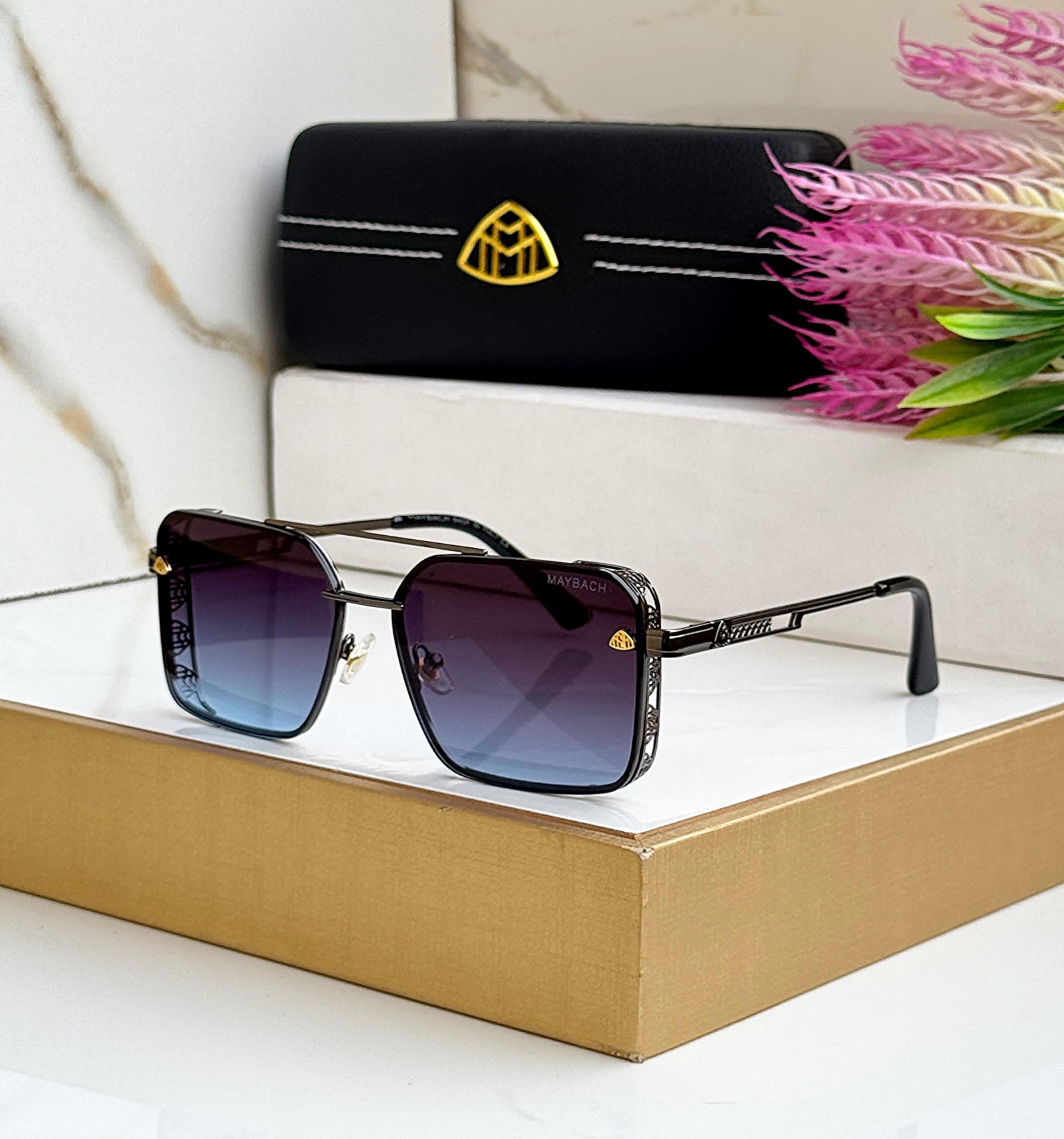 Buy First Copy Maybach Square Sunglasses with Gold Accents - Master Quality 7A Mirror at Lowest Price Online India