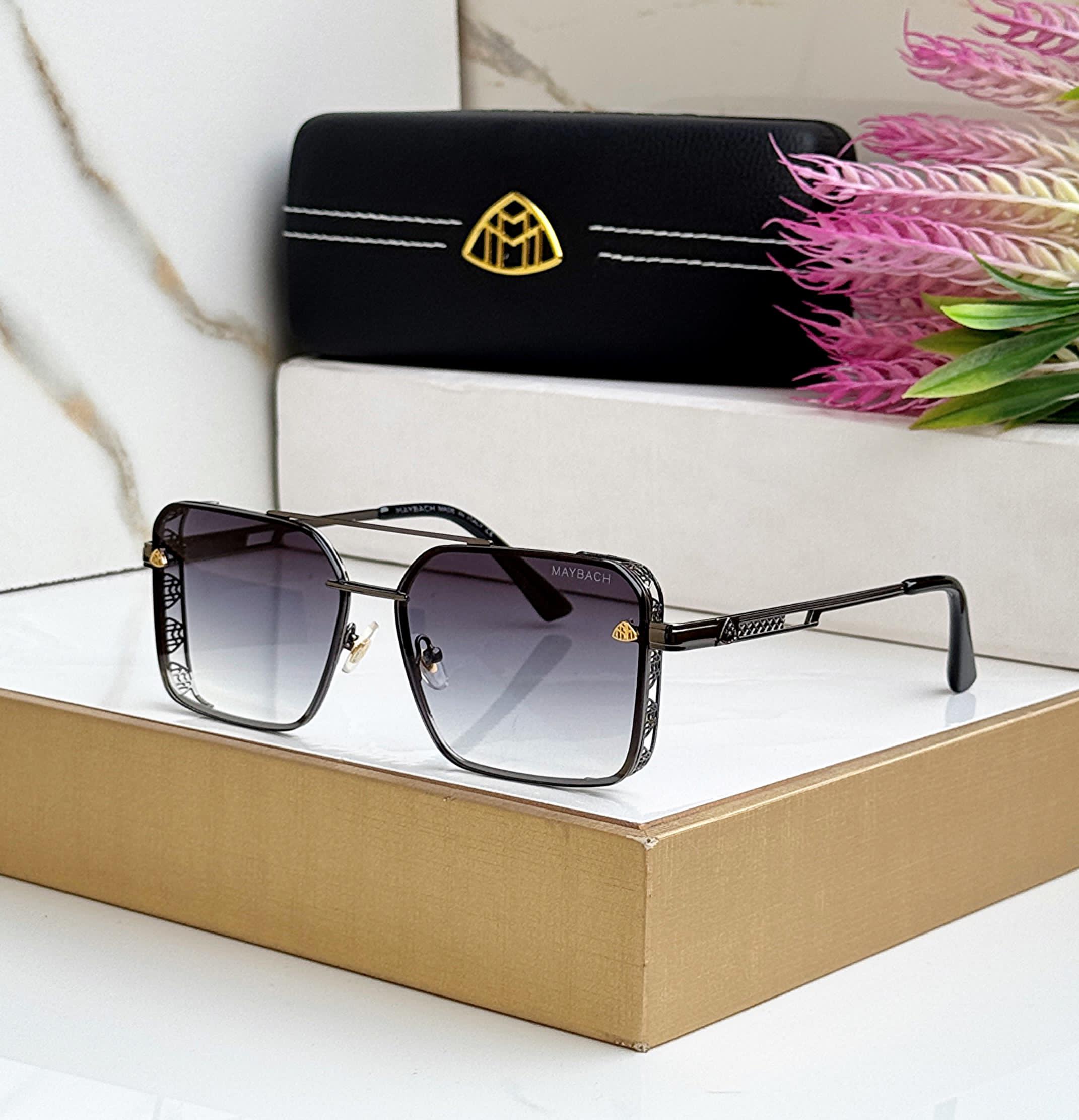 Buy First Copy Maybach Square Sunglasses with Gold Accents - Master Quality 7A Mirror at Lowest Price Online India