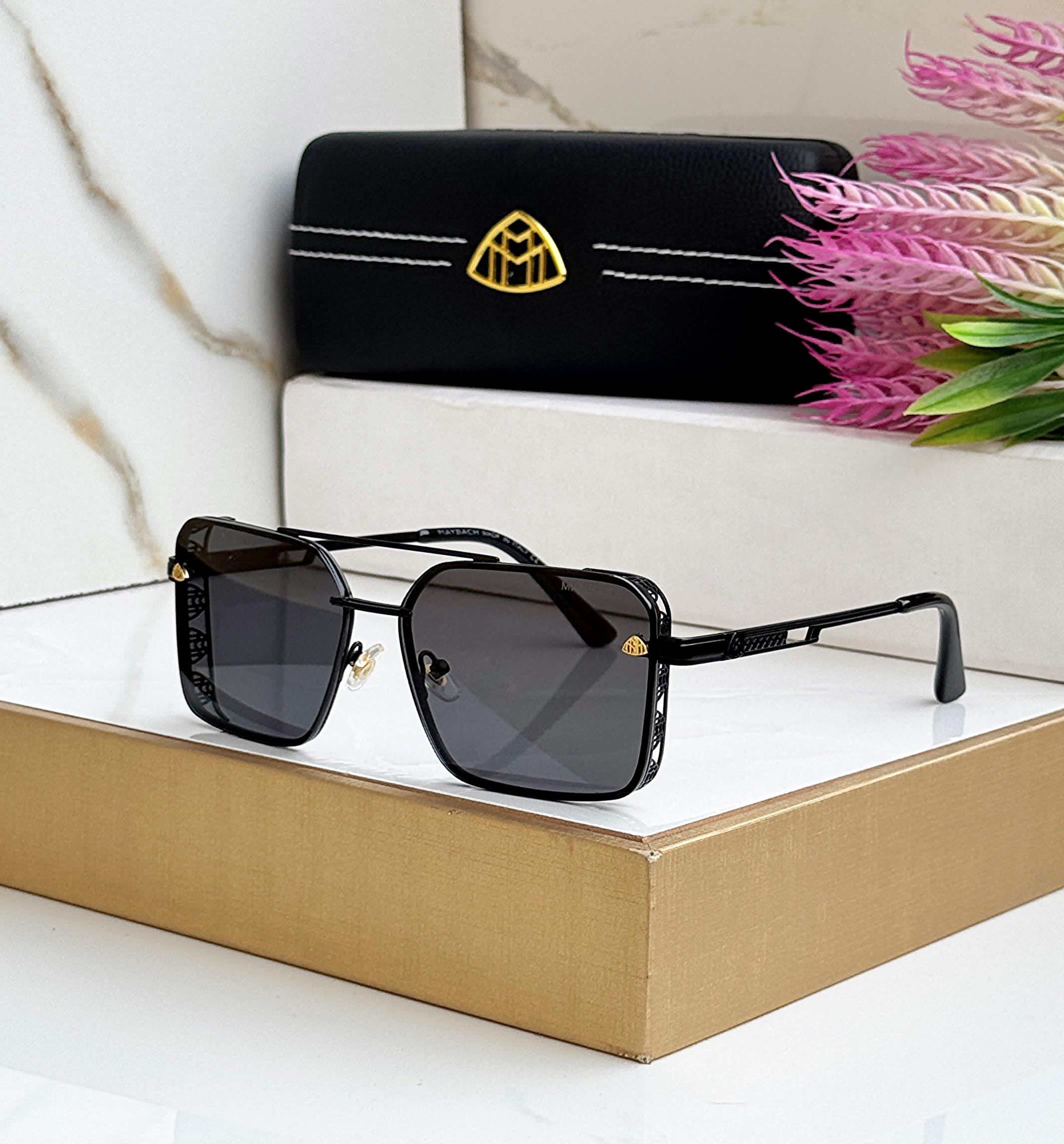 Buy First Copy Maybach Square Sunglasses with Gold Accents - Master Quality 7A Mirror at Lowest Price Online India