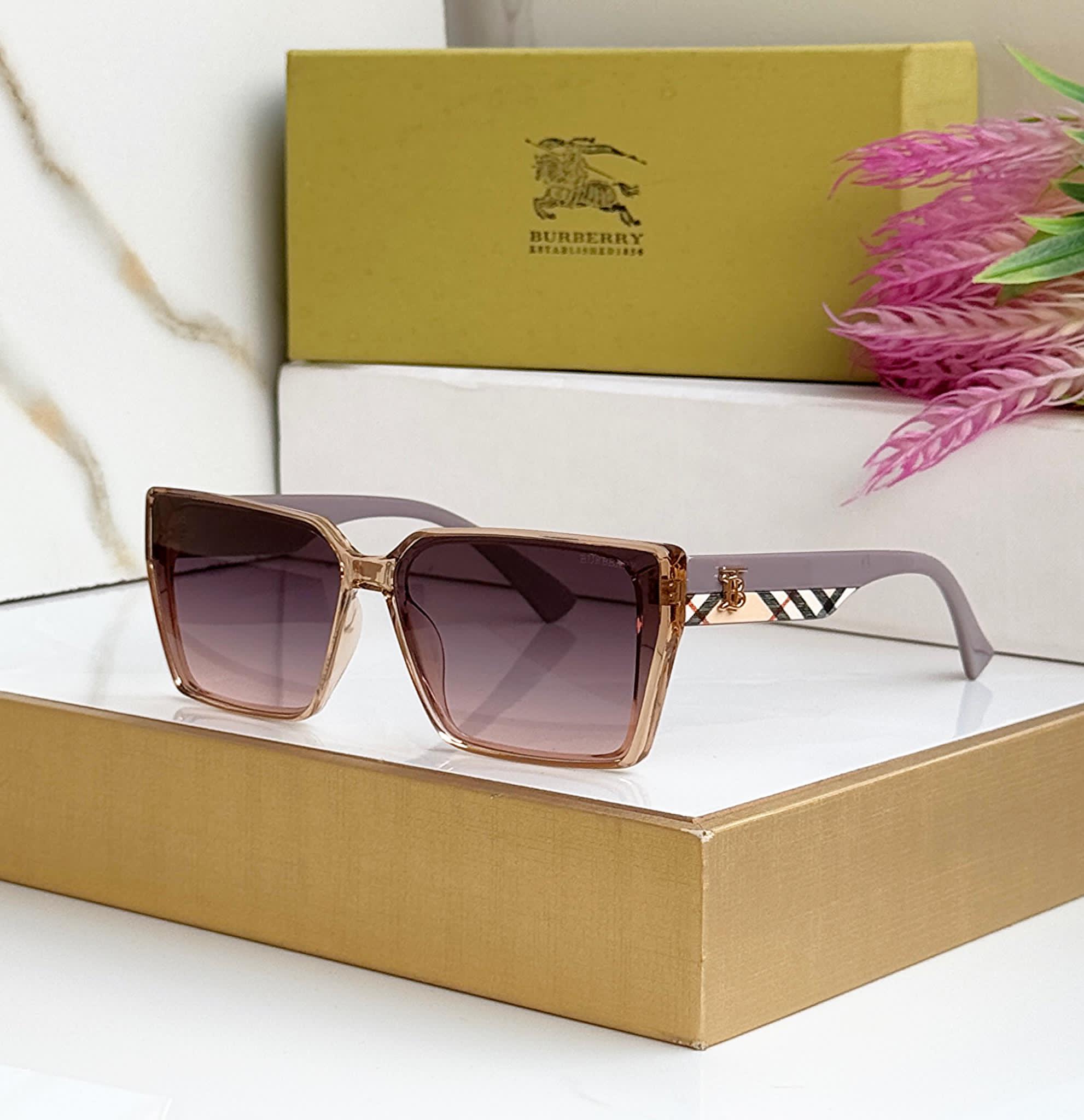 Buy First Copy Burberry Square Shades with Check Pattern Detail - Master Quality 7A Mirror at Lowest Price Online India