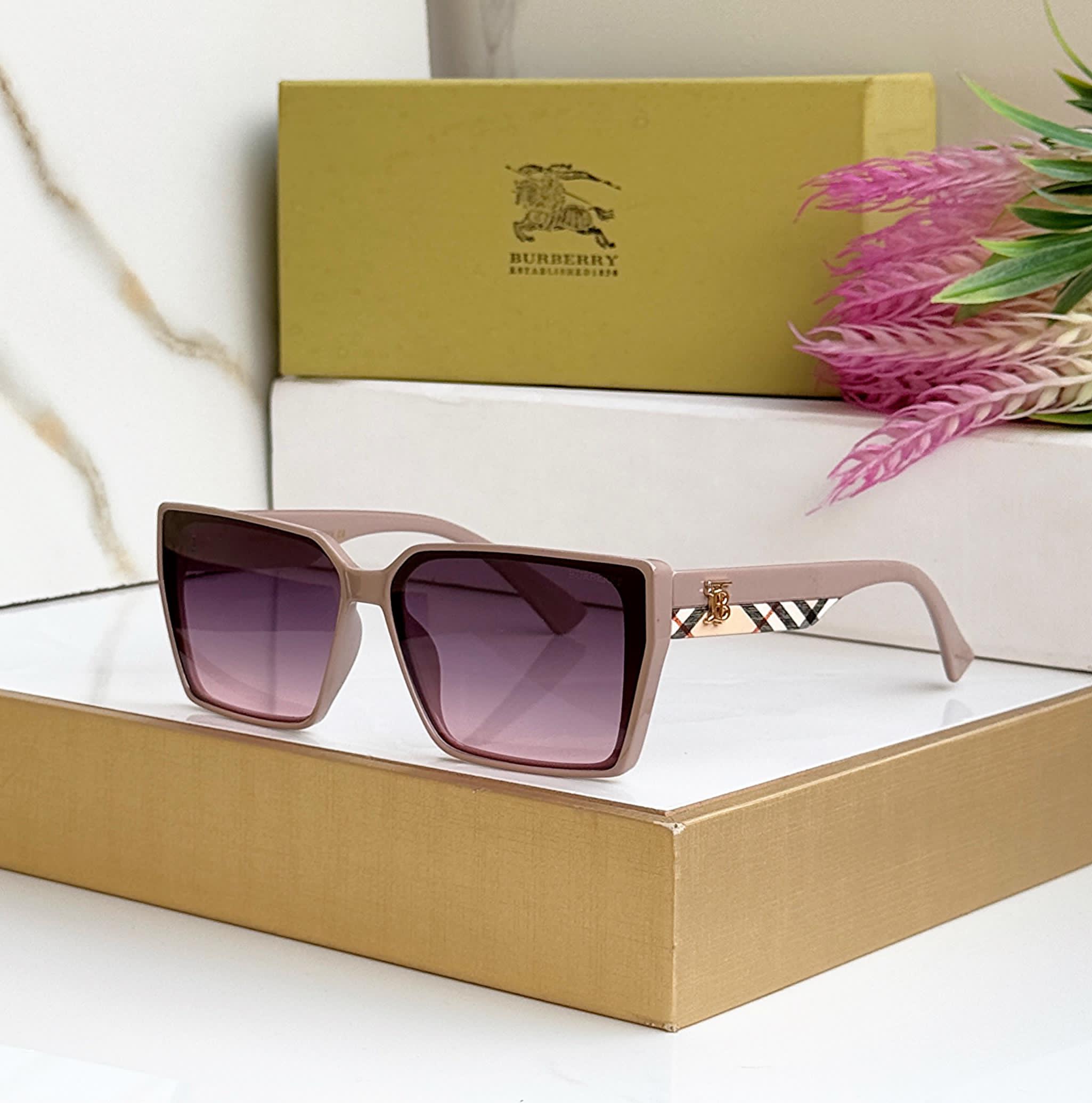 Buy First Copy Burberry Square Shades with Check Pattern Detail - Master Quality 7A Mirror at Lowest Price Online India