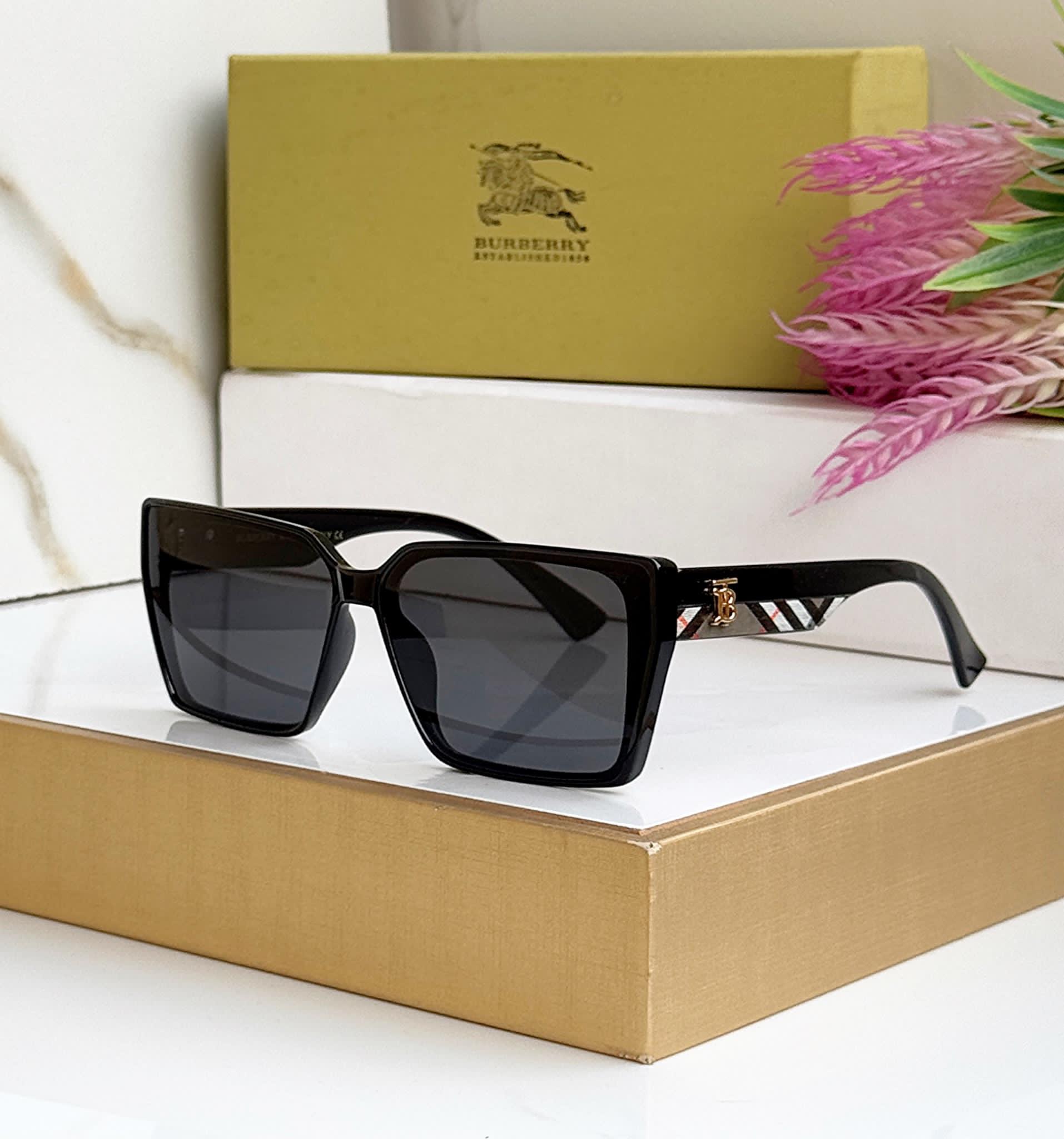 Buy First Copy Burberry Square Shades with Check Pattern Detail - Master Quality 7A Mirror at Lowest Price Online India