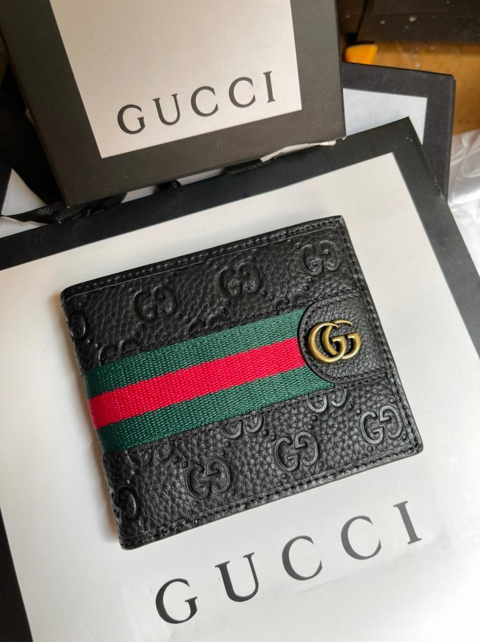 Buy First Copy Gucci GG Marmont Bifold Wallet for Men Black - Master Quality 7A Mirror at Lowest Price Online India