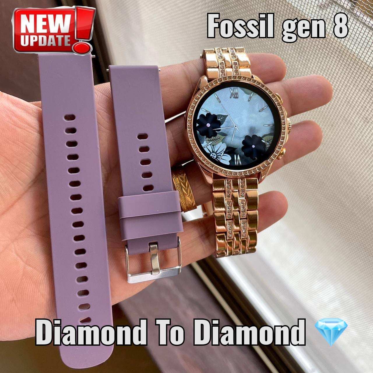 Buy First Copy Fossil Gen 8 Smartwatch with Diamond Bezel and Extra Strap - Master Quality 7A Mirror at Lowest Price Online India