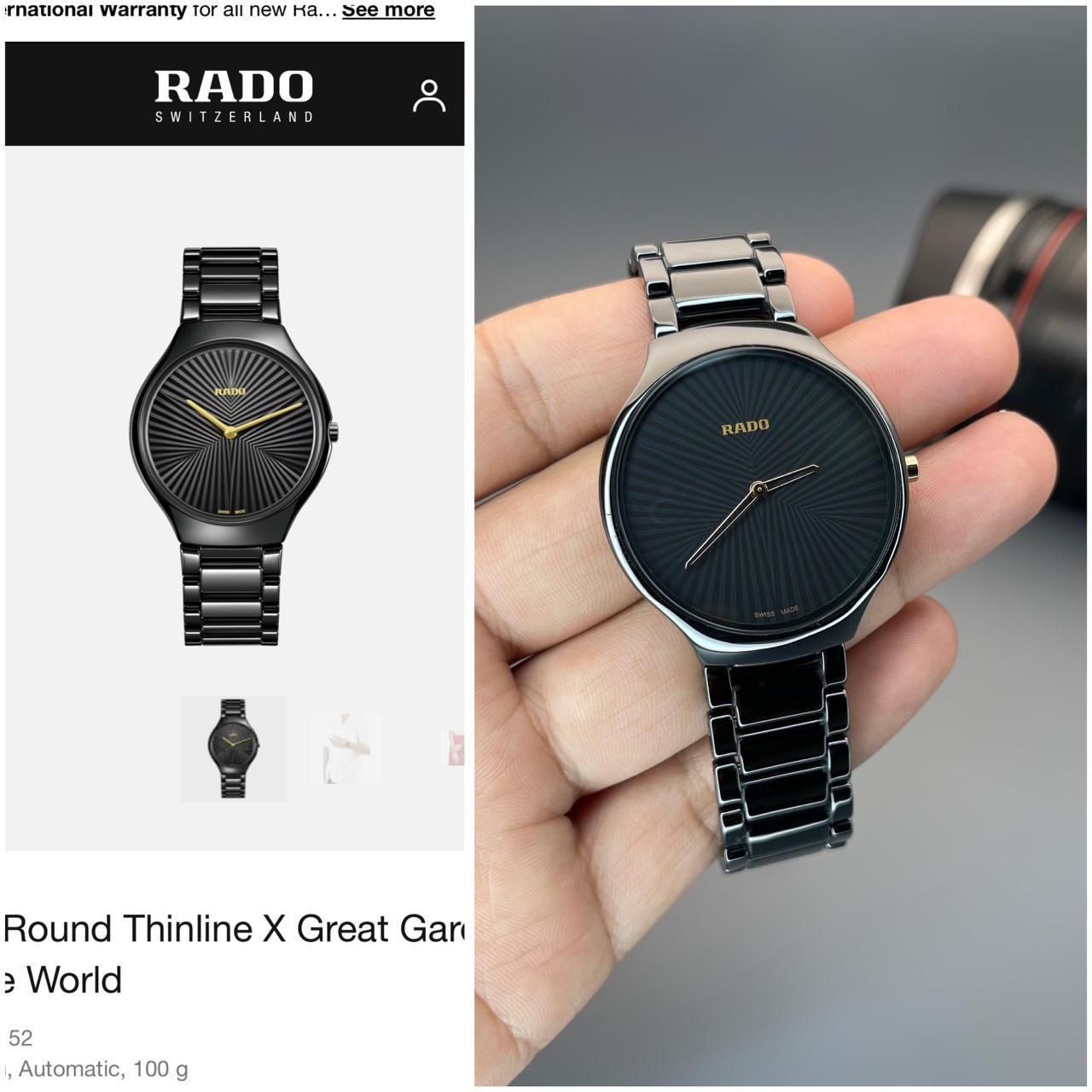 Buy First Copy Rado True Thinline x Great Gardens of the World Watch – R27113152 34mm (Black) - Master Quality 7A Mirror at Lowest Price Online India