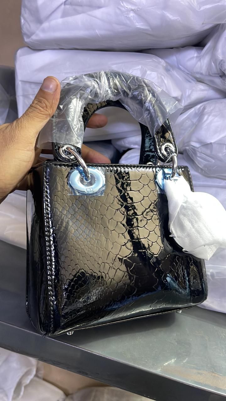 Buy First Copy Dior Lady Dior Croc-Embossed Patent Leather Handbag - Master Quality 7A Mirror at Lowest Price Online India