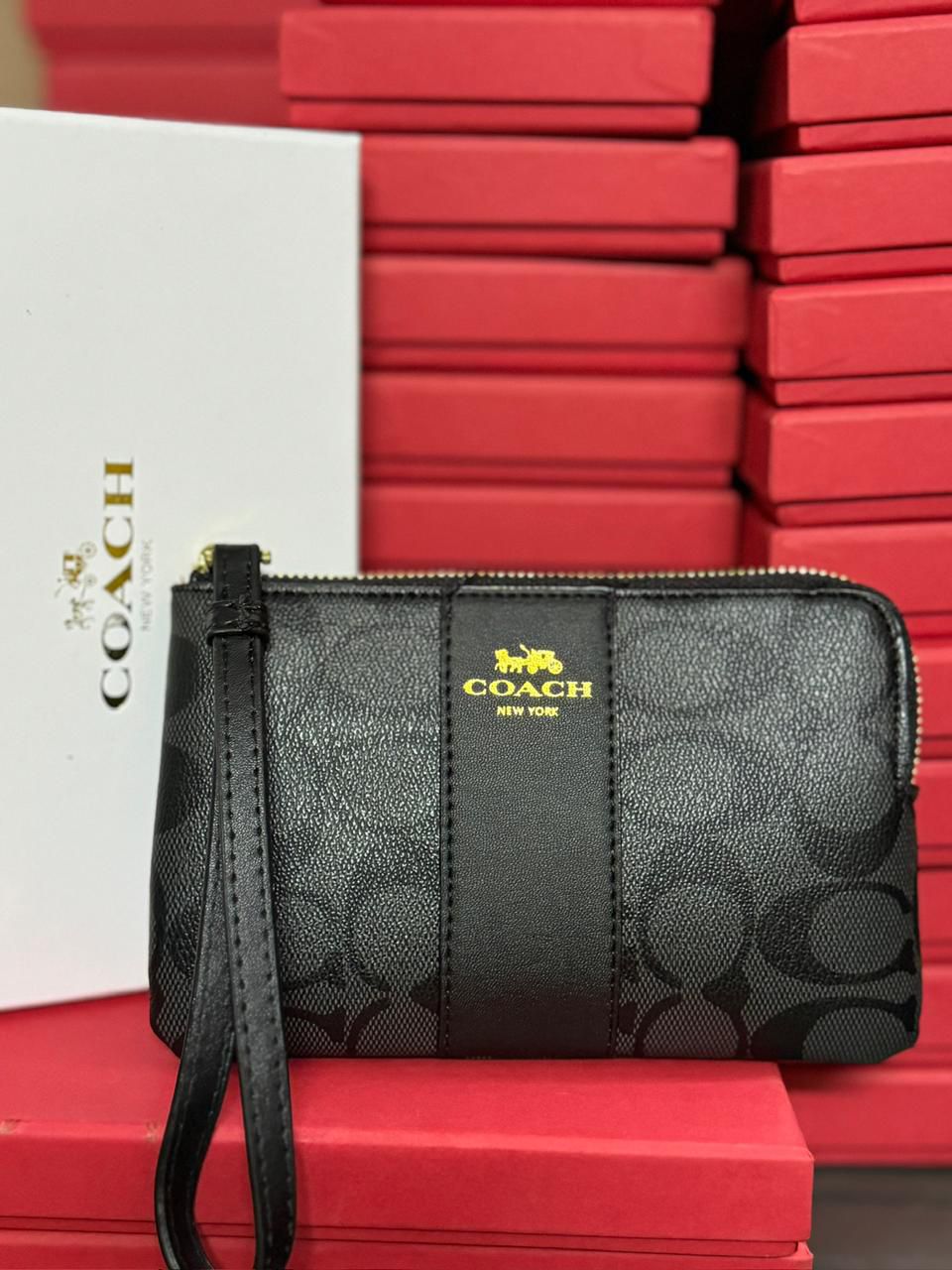 Buy First Copy Coach Signature Canvas Wristlet For Women - Master Quality 7A Mirror at Lowest Price Online India