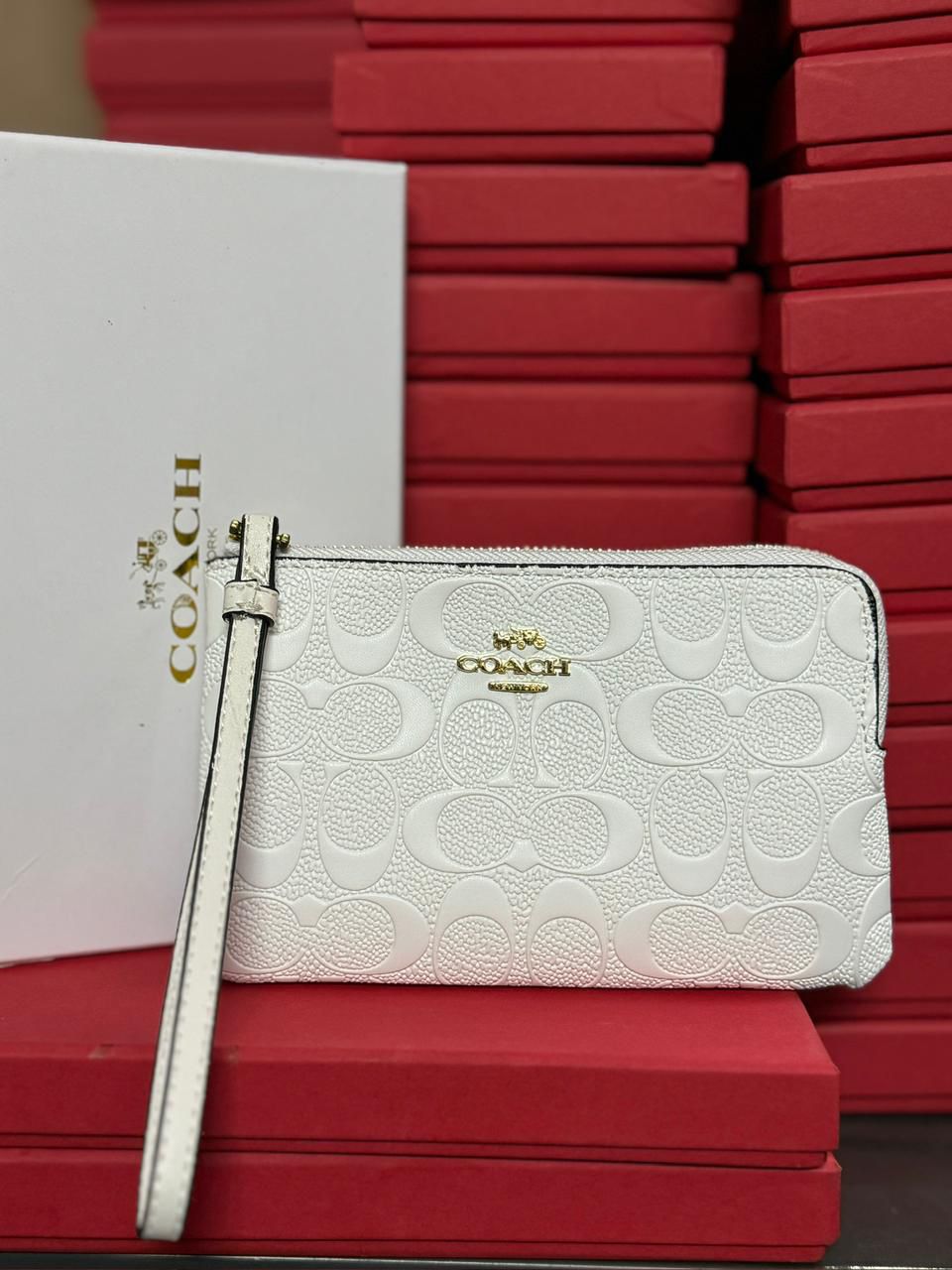 Buy First Copy Coach Signature Canvas Wristlet For Women - Master Quality 7A Mirror at Lowest Price Online India
