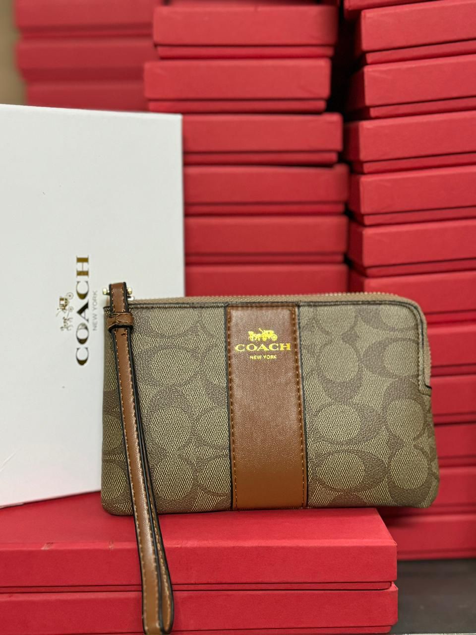 Buy First Copy Coach Signature Canvas Wristlet For Women - Master Quality 7A Mirror at Lowest Price Online India