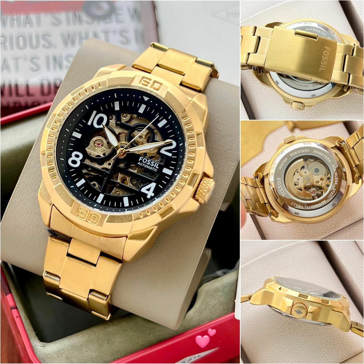 Buy First Copy Fossil Mechanical Chase Timer Automatic Watch For Men - Master Quality 7A Mirror at Lowest Price Online India