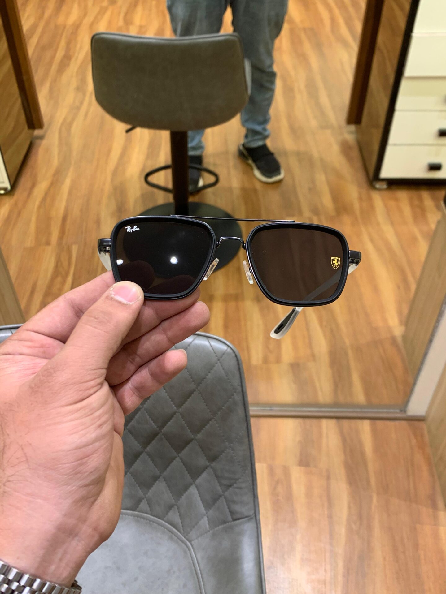 Buy First Copy Ray-Ban x Ferrari Aviator Sunglasses for Men - Master Quality 7A Mirror at Lowest Price Online India