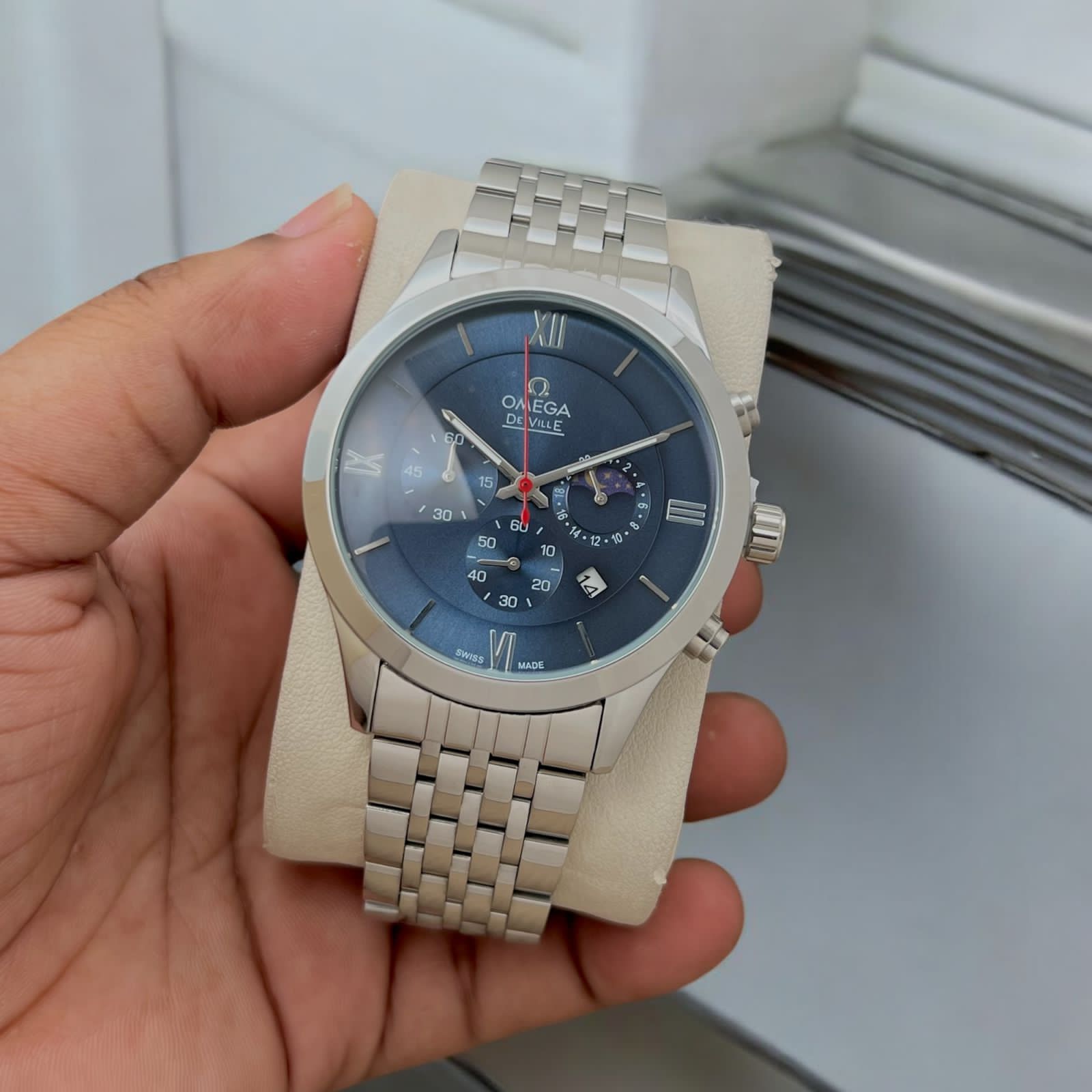 Buy First Copy Omega Chronograph Watch for Men - Master Quality 7A Mirror at Lowest Price Online India