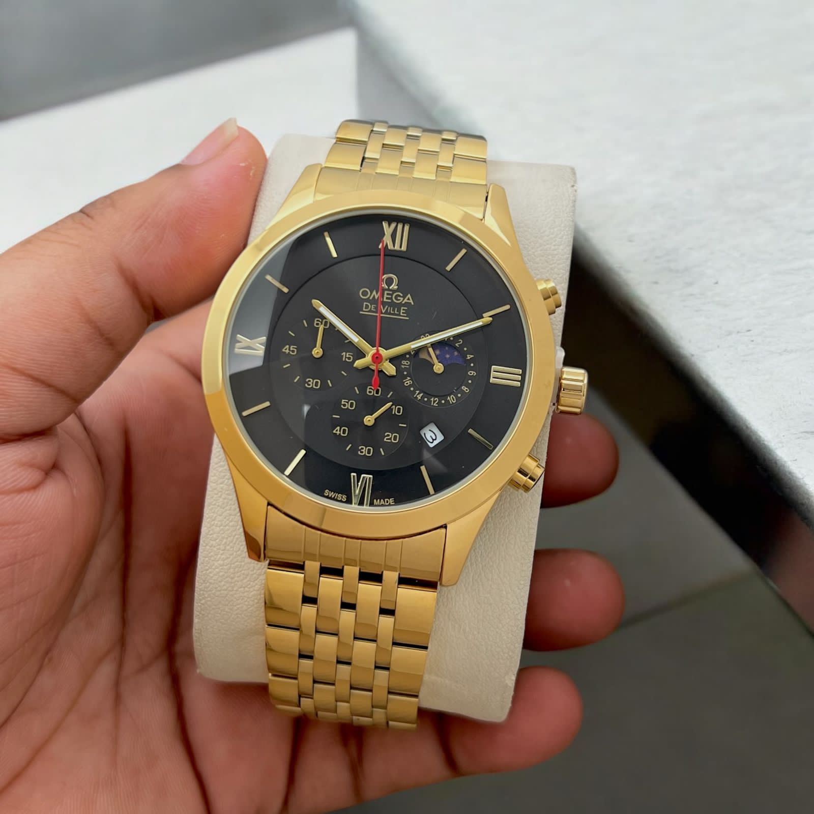 Buy First Copy Omega Chronograph Watch for Men - Master Quality 7A Mirror at Lowest Price Online India