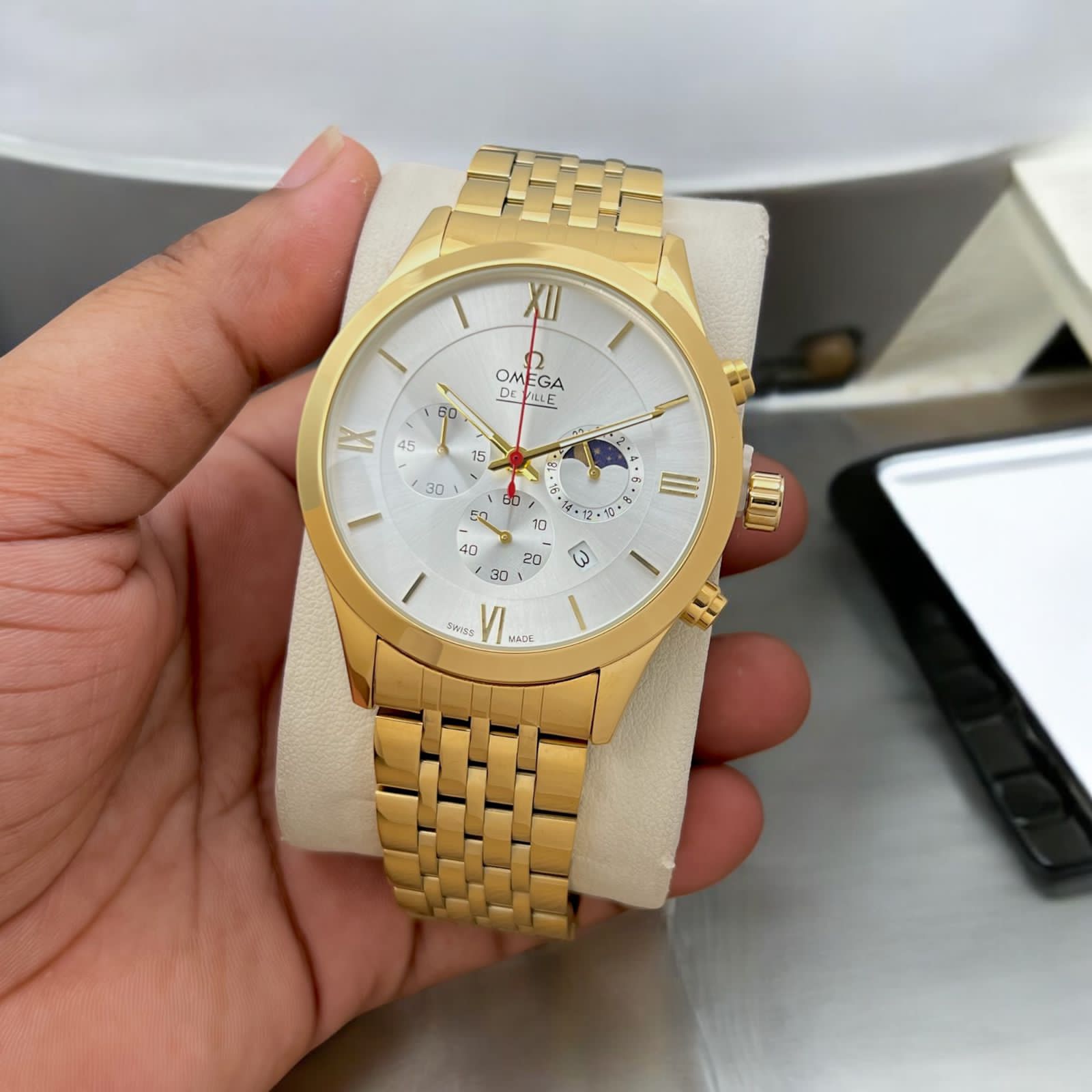Buy First Copy Omega Chronograph Watch for Men - Master Quality 7A Mirror at Lowest Price Online India