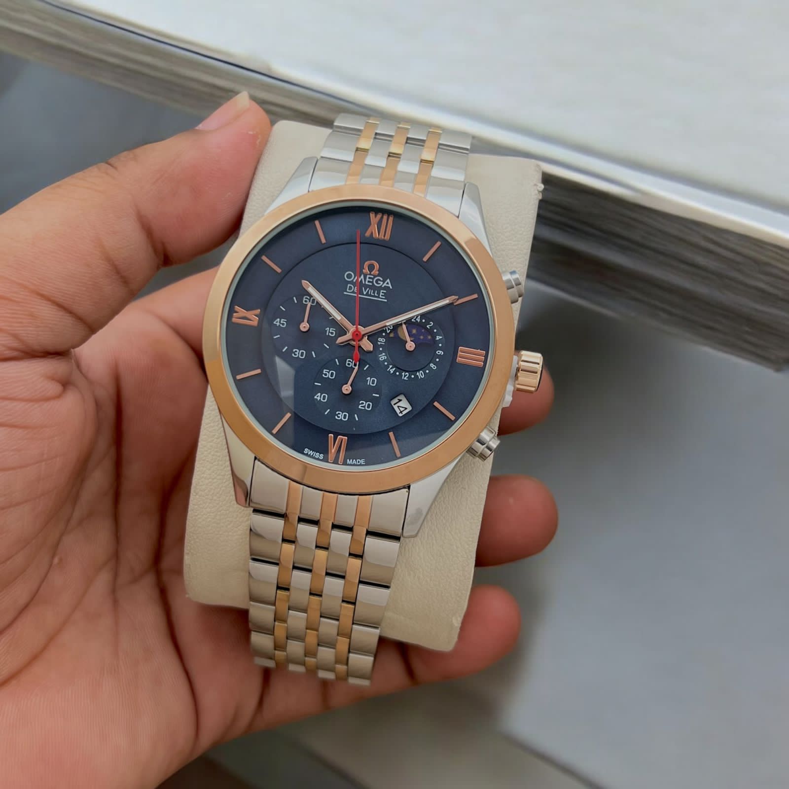 Buy First Copy Omega Chronograph Watch for Men - Master Quality 7A Mirror at Lowest Price Online India