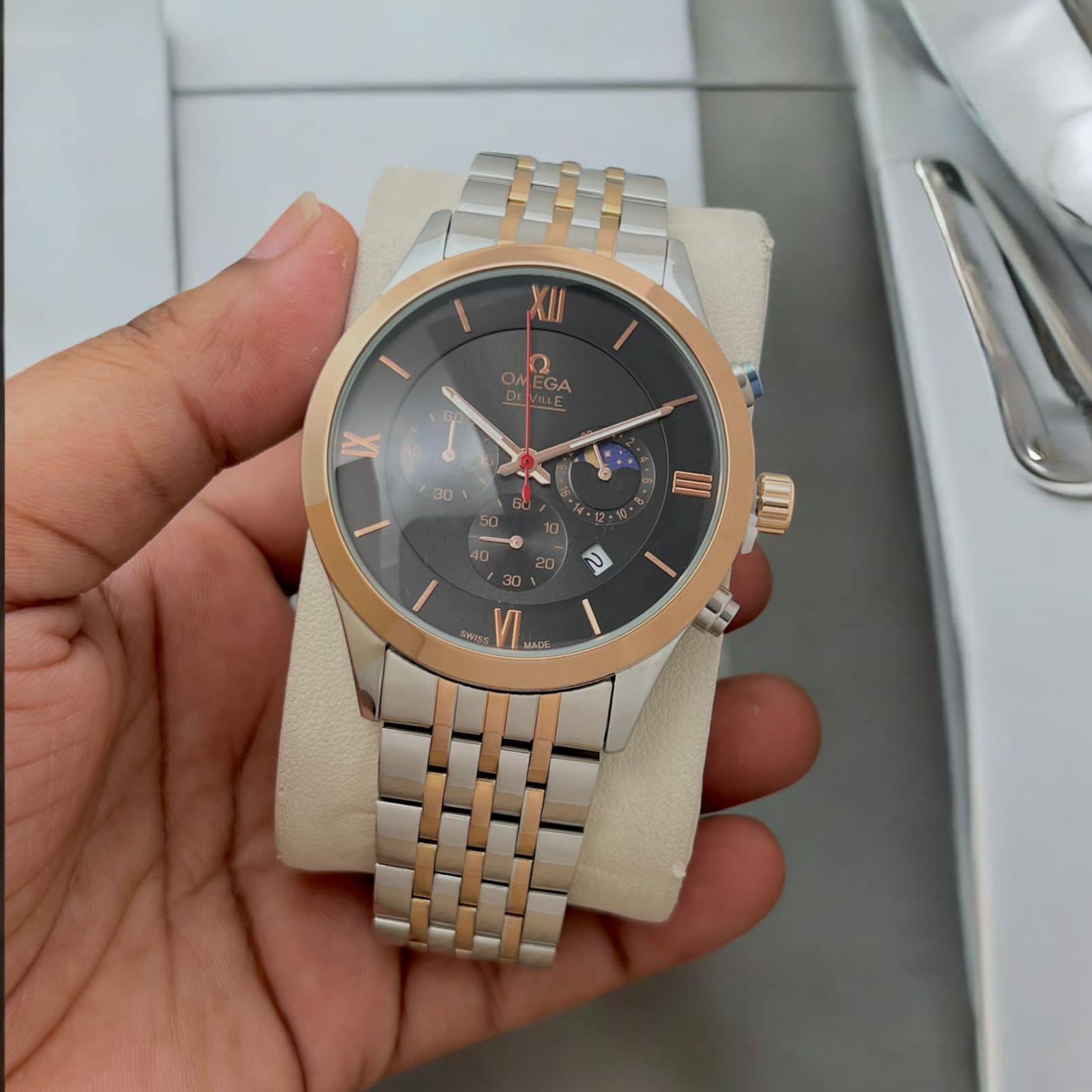 Buy First Copy Omega Chronograph Watch for Men - Master Quality 7A Mirror at Lowest Price Online India