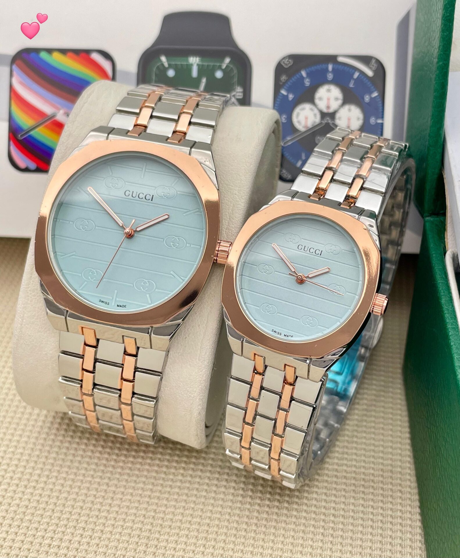Buy First Copy Gucci Couple Watches with Matching Design - Master Quality 7A Mirror at Lowest Price Online India