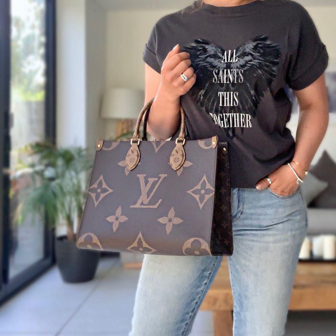 Buy First Copy Louis Vuitton On The Go MM Monogram Empreinte Tote Bag - Master Quality 7A Mirror at Lowest Price Online India