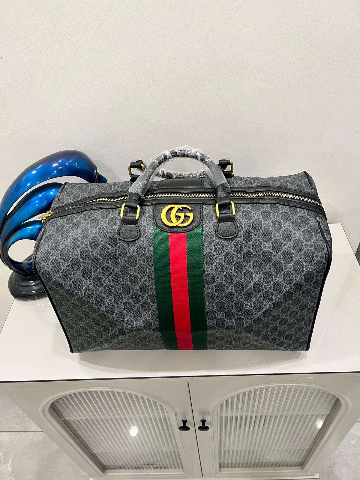Buy First Copy Gucci GG Supreme Web Stripe Duffle Bag - Master Quality 7A Mirror at Lowest Price Online India