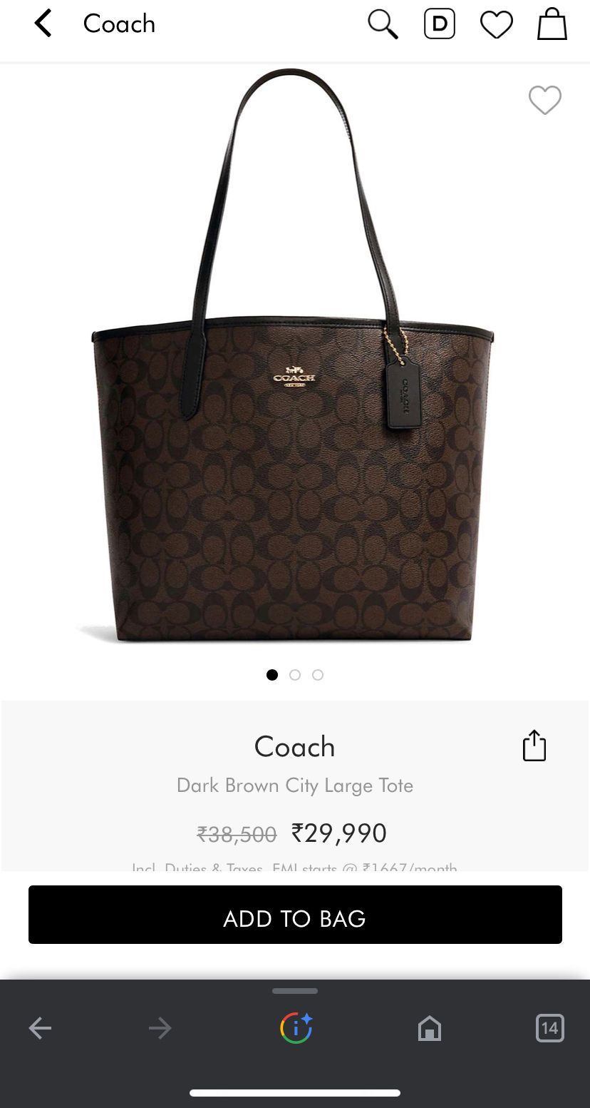 Buy First Copy Coach City Large Women Tote Bag – Signature Style - Master Quality 7A Mirror at Lowest Price Online India