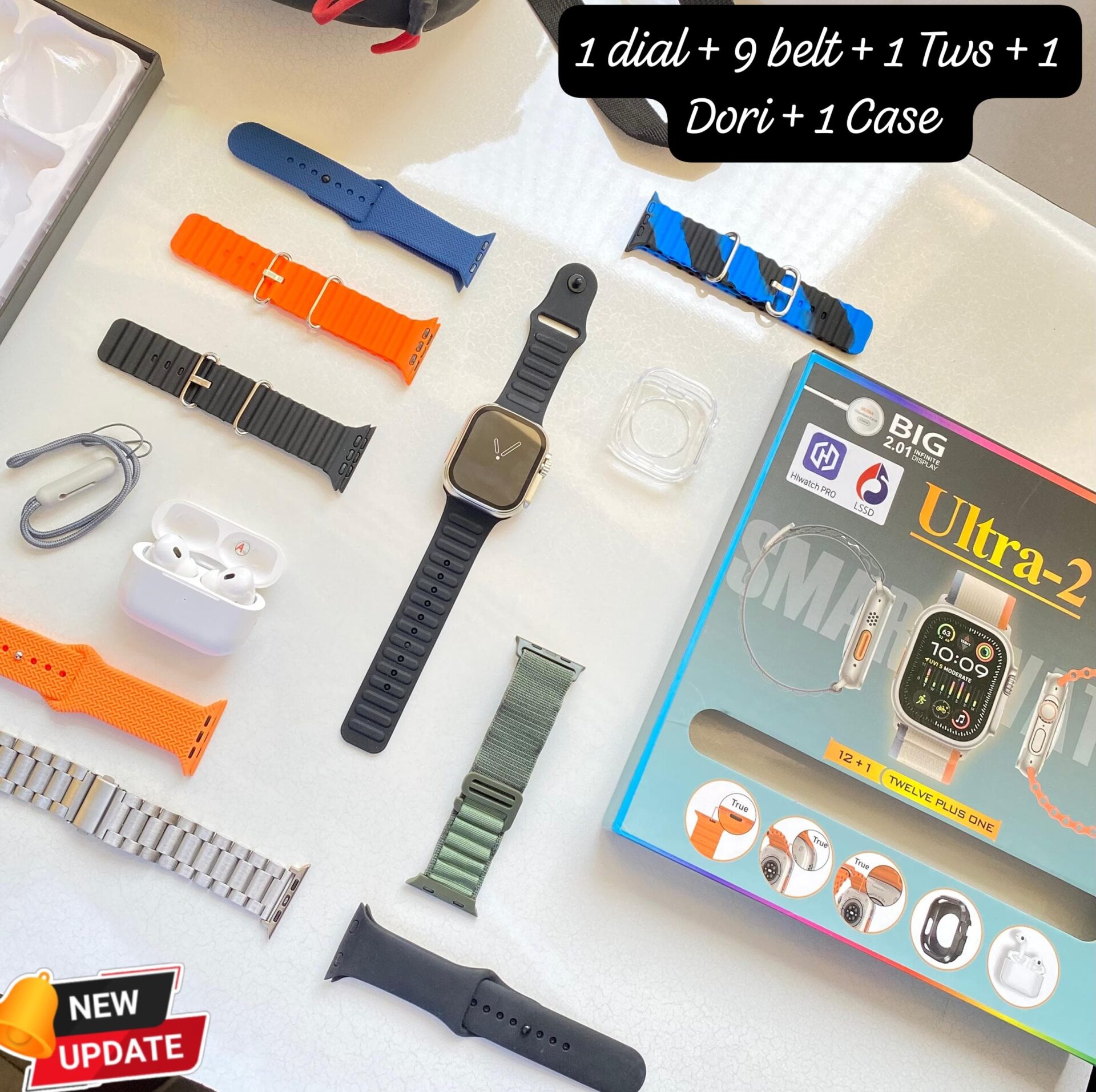 Buy First Copy Hi watch Pro Ultra 2 Smartwatch 12 in 1 Combo Pack – All-in-One Fitness & Lifestyle Companion - Master Quality 7A Mirror at Lowest Price Online India