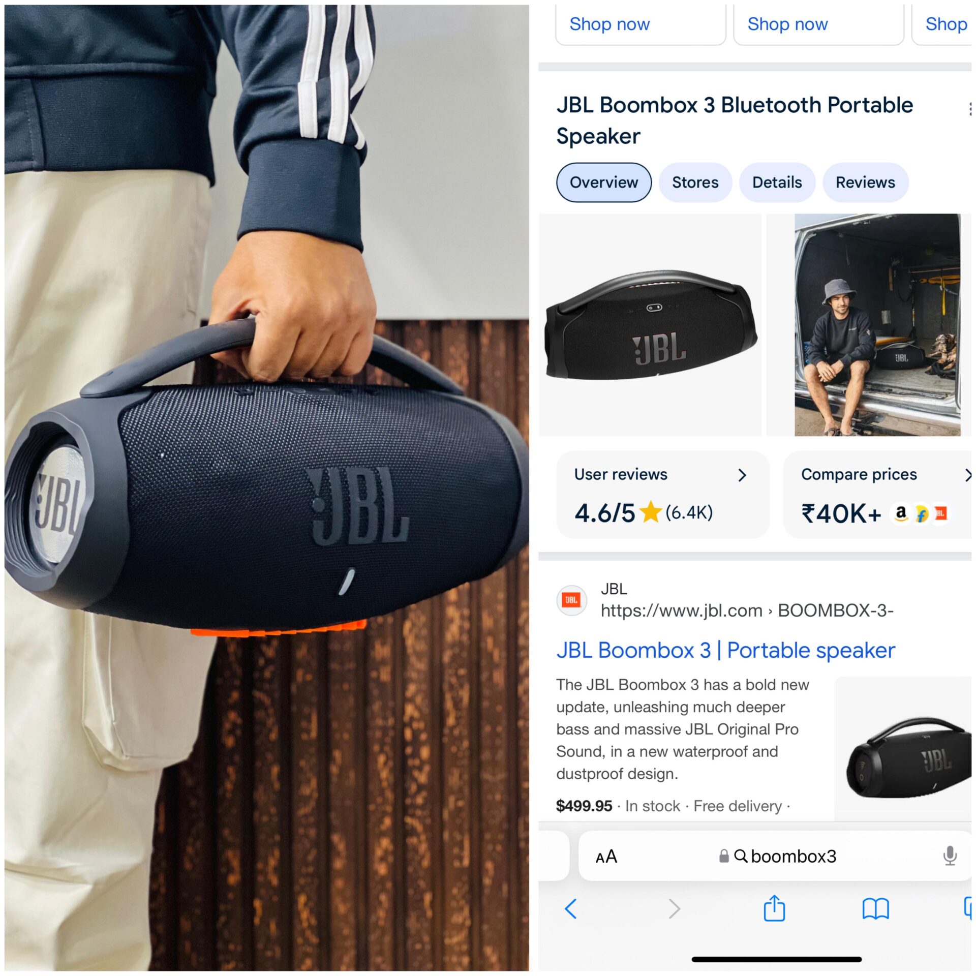 Buy First Copy JBL Boombox 3 โ Powerful Portable Bluetooth Speaker - Master Quality 7A Mirror at Lowest Price Online India