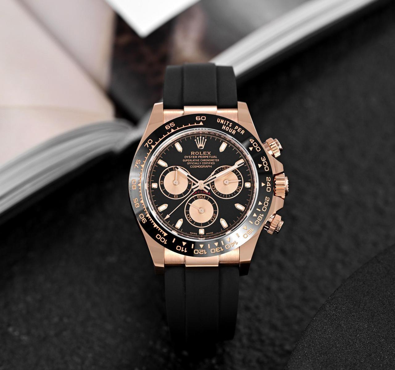 Buy First Copy Rolex Daytona Chronograph Automatic Watch – Black Dial with Black Ceramic Bezel - Master Quality 7A Mirror at Lowest Price Online India