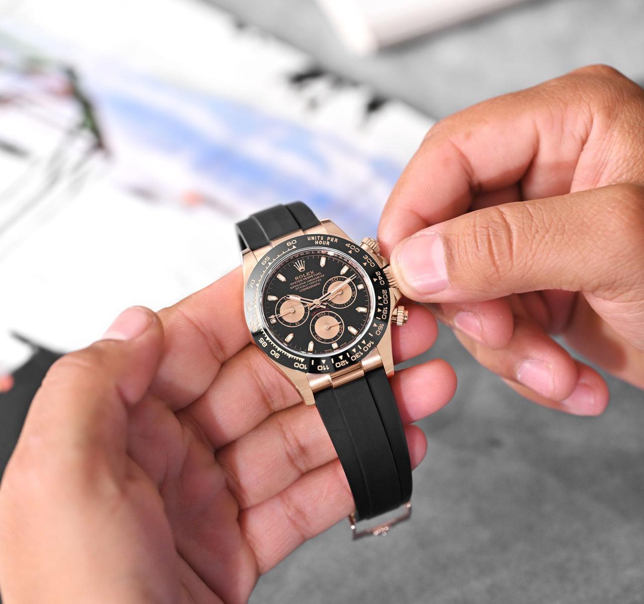 Buy First Copy Rolex Daytona Chronograph Automatic Watch – Black Dial with Black Ceramic Bezel - Master Quality 7A Mirror at Lowest Price Online India