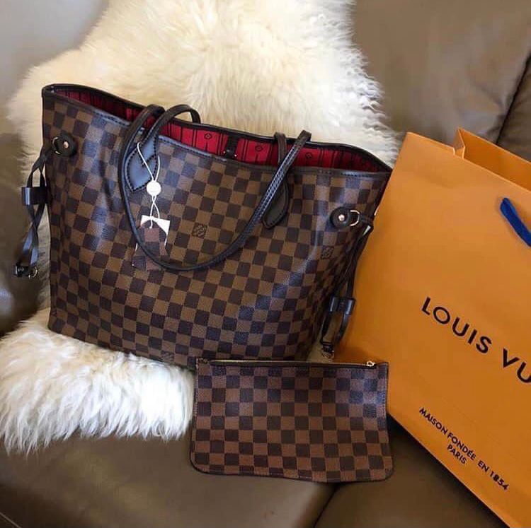 Buy First Copy Louis Vuitton Neverfull MM Tote Women Bag Damier Ebene Canvas - Master Quality 7A Mirror at Lowest Price Online India