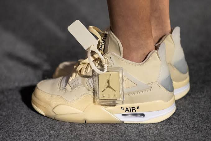 Buy First Copy Off-White x Air Jordan 4 Sail Men’s Sneakers - Master Quality 7A Mirror at Lowest Price Online India