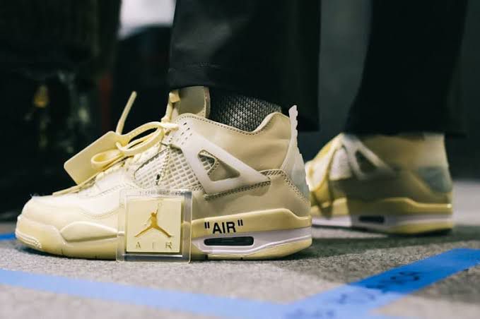 Buy First Copy Off-White x Air Jordan 4 Sail Men’s Sneakers - Master Quality 7A Mirror at Lowest Price Online India