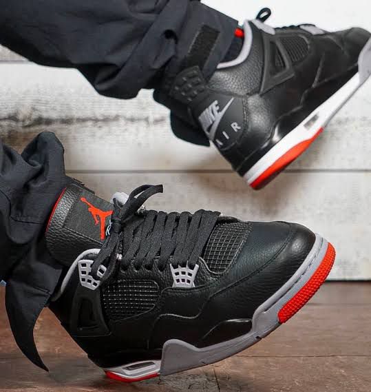 Buy First Copy Air Jordan Retro 4 Bred 2025 Men’s Sneakers - Master Quality 7A Mirror at Lowest Price Online India