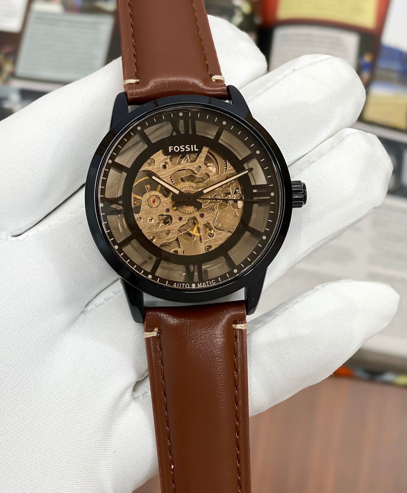 Buy First Copy Fossil Men’s Automatic Watch with Skeleton Dial 42mm - Master Quality 7A Mirror at Lowest Price Online India