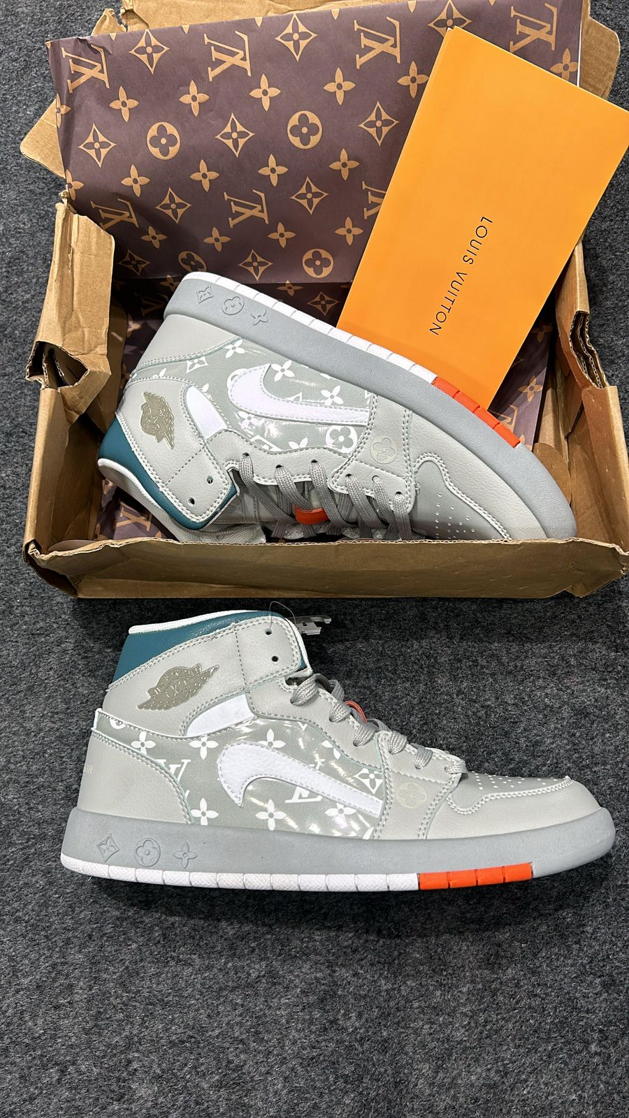 Buy First Copy Air Jordan 1 x Louis Vuitton High Ankle Sneakers For Men - Master Quality 7A Mirror at Lowest Price Online India