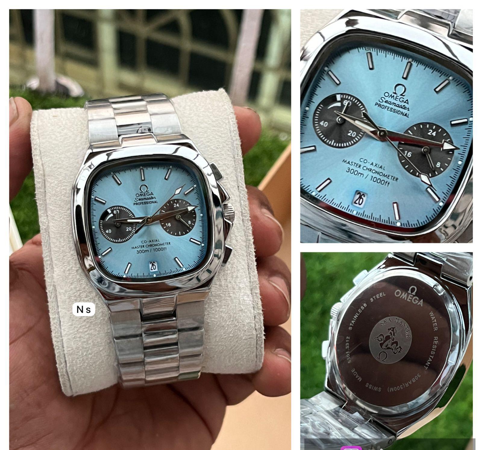 Buy First Copy Omega Men’s Chronograph Watch with Square Case - Master Quality 7A Mirror at Lowest Price Online India