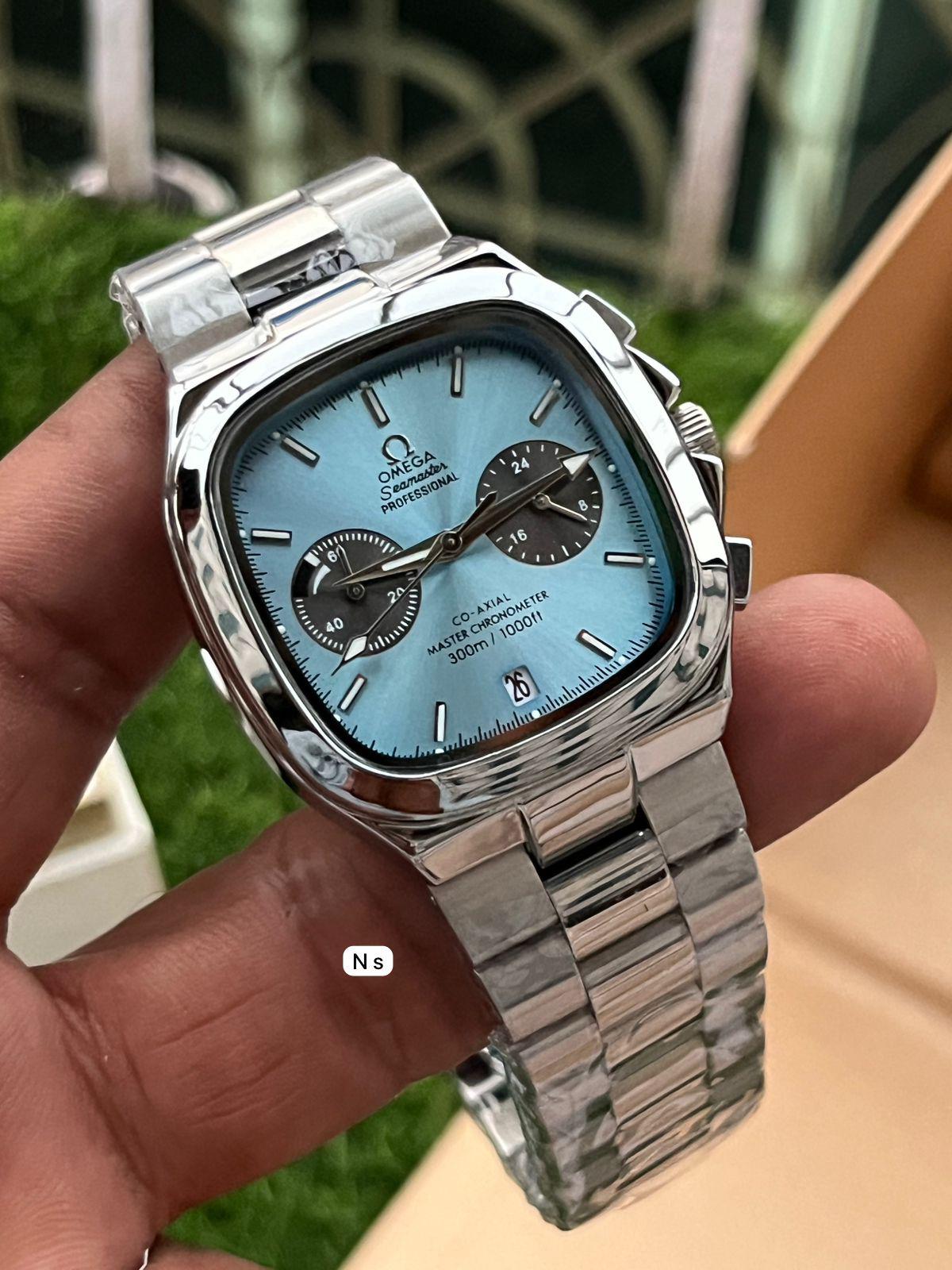 Buy First Copy Omega Men’s Chronograph Watch with Square Case - Master Quality 7A Mirror at Lowest Price Online India
