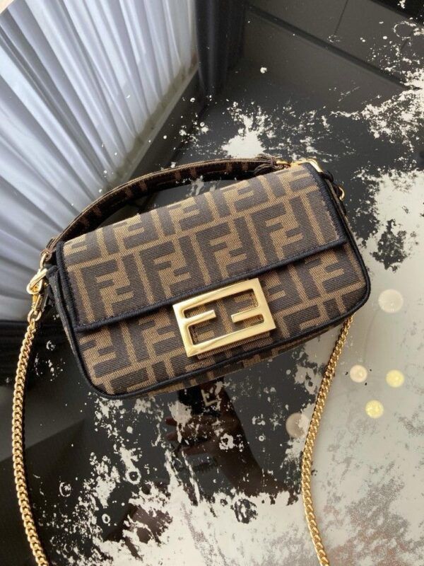 Buy First Copy Fendi Baguette Mini FF Logo Canvas Shoulder Bag - Master Quality 7A Mirror at Lowest Price Online India