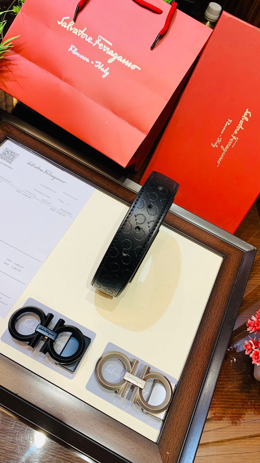 Buy First Copy Salvatore Ferragamo Belt with Double Buckles For Men - Master Quality 7A Mirror at Lowest Price Online India