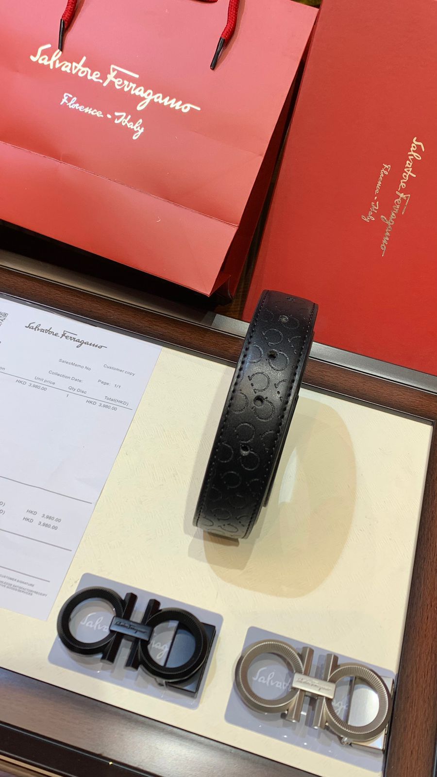 Buy First Copy Salvatore Ferragamo Belt with Double Buckles For Men - Master Quality 7A Mirror at Lowest Price Online India
