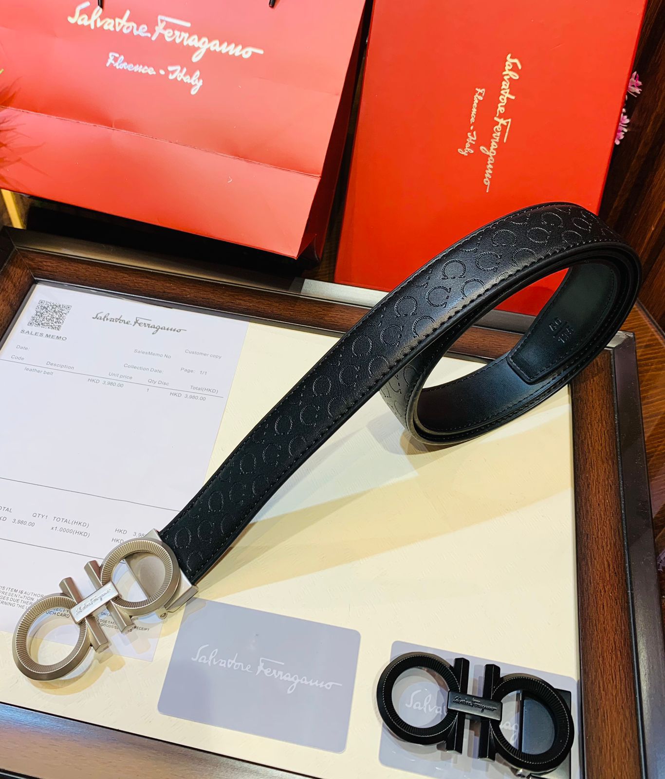 Buy First Copy Salvatore Ferragamo Belt with Double Buckles For Men - Master Quality 7A Mirror at Lowest Price Online India