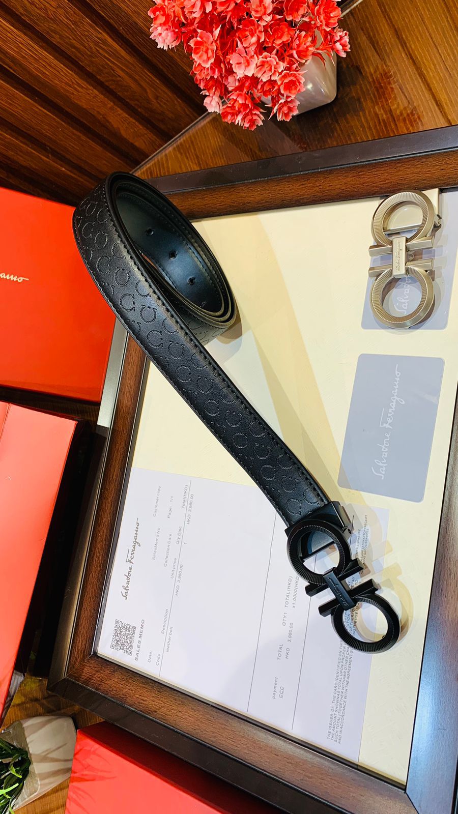 Buy First Copy Salvatore Ferragamo Belt with Double Buckles For Men - Master Quality 7A Mirror at Lowest Price Online India