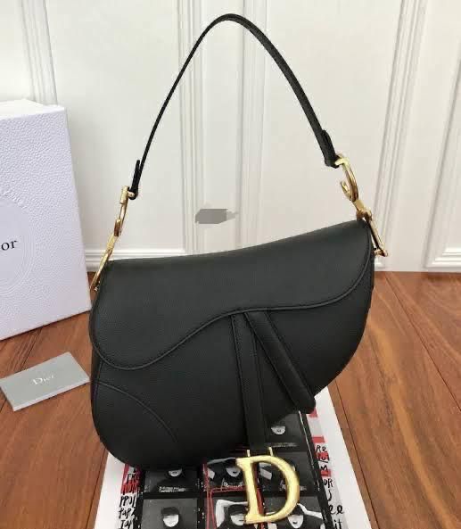 Buy First Copy Christian Dior Leather Saddle Bag Full Black